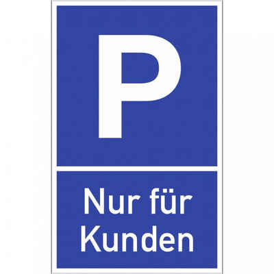 Dreifke Verkehrsschild Parkplatzschild - Nur für Kunden, Alu, 400x650 mm
