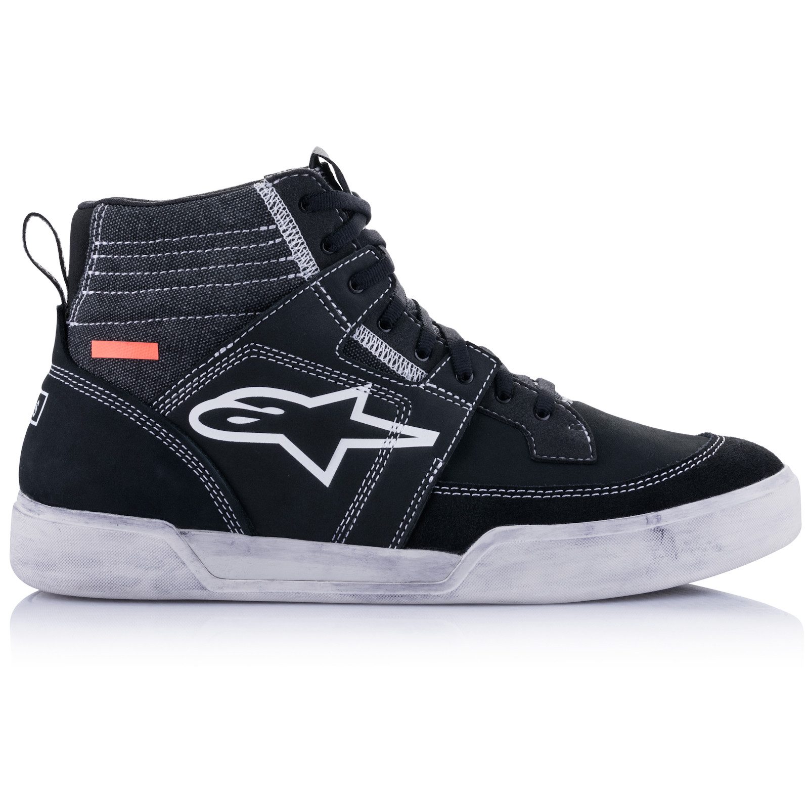 Alpinestars Alpinestars Ageless Motorradschuhe Schwarz / Weiss / Cool Grey Motorradstiefel (Packung, Antistatische und Öl- und Benzinfeste Sohle)