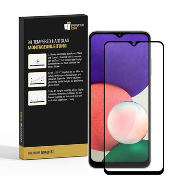 Protectorking Schutzfolie 1x 9H Panzerglas für Samsung Galaxy A22 4G FULL COVER Displayschutz, (1-Stück), Displayschutzglas, Schutzglas Echtglas Tempered 9H Härte HD-KLAR