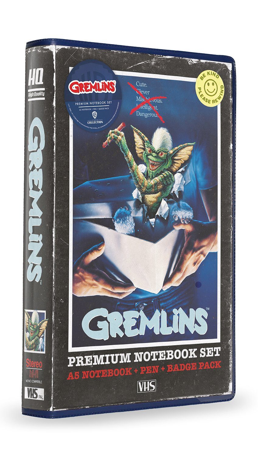 Premium Set SD Toys Notizbuch Gremlins VHS Design Schreibgeräteetui