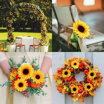 Kunstblume Künstliche Sonnenblumenköpfe, Gontence, Blumenköpfen künstlicher Sonnenblumen