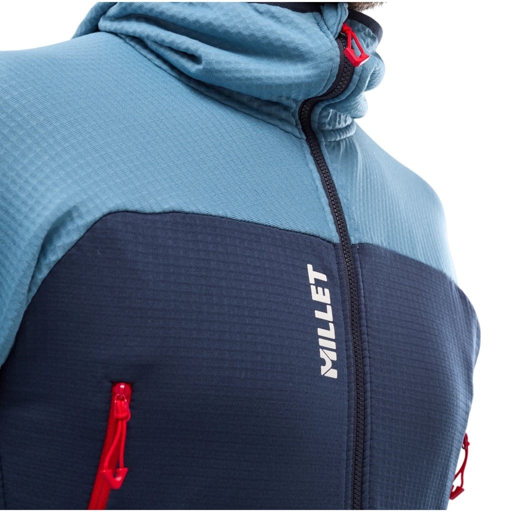 Millet Fleecejacke Fusion Grid Hoodie (Polartec, atmungsaktiv) dunkelblau/saphir Herren