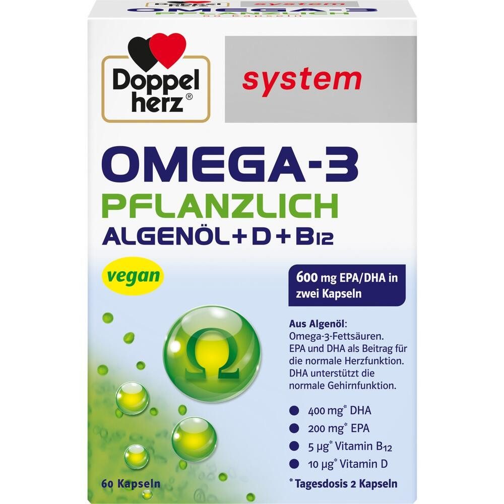 Queisser Pharma GmbH & Co. KG DOPPELHERZ Omega-3 pflanzlich system Kapseln Kapseln, 60 St.