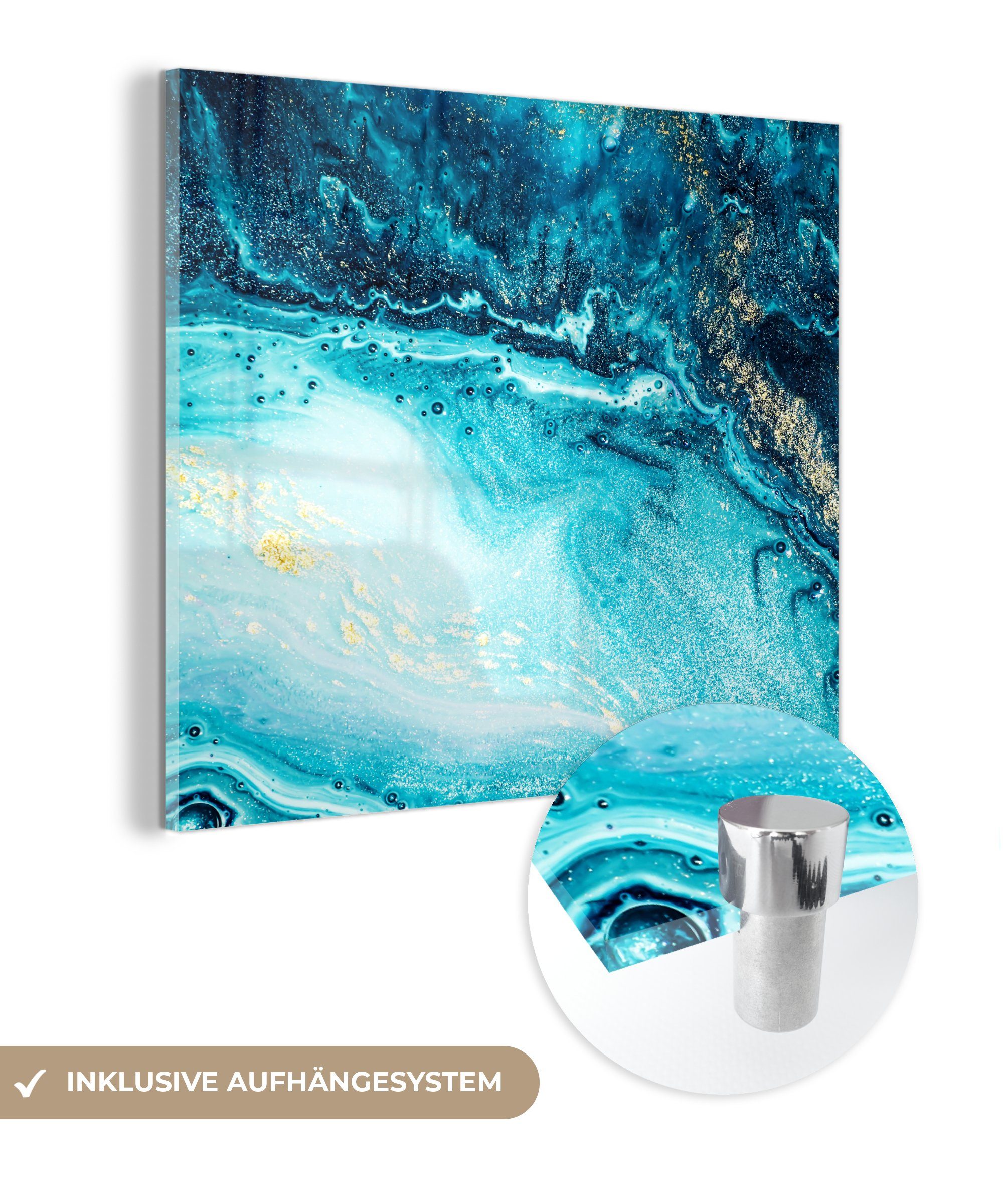 MuchoWow Acrylglasbild Marmoroptik - Blau - günstig online kaufen