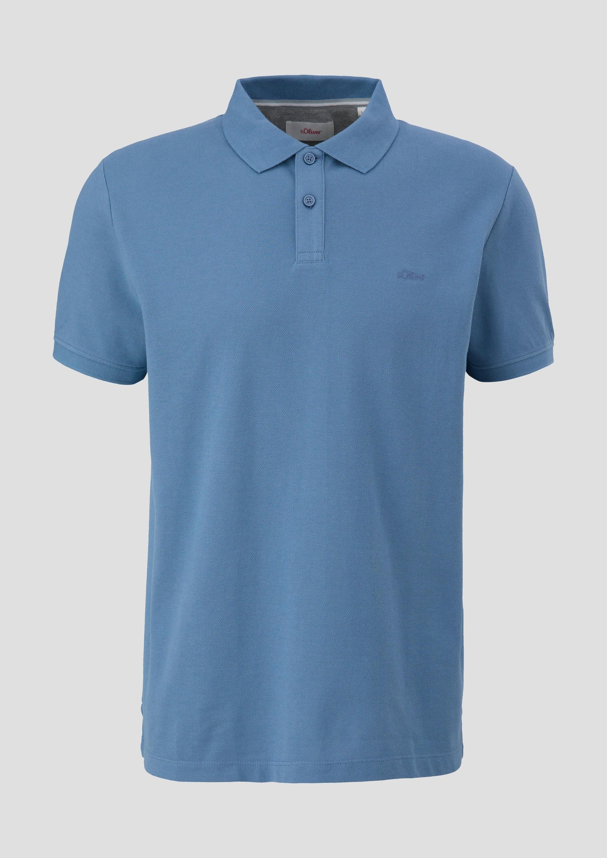 s.Oliver Kurzarmshirt Polo-Shirt Poloshirt aus Baumwollpiqué