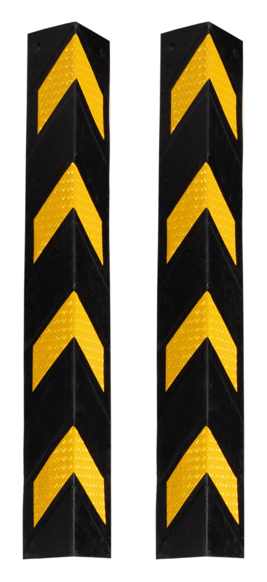 Stagecaptain Möbelbeschlag Kantenschutz - Eckenschutz aus Hartummi mit Reflektoren - Schwarz/gelb (2 St., 2 Stück im Spar-Set)
