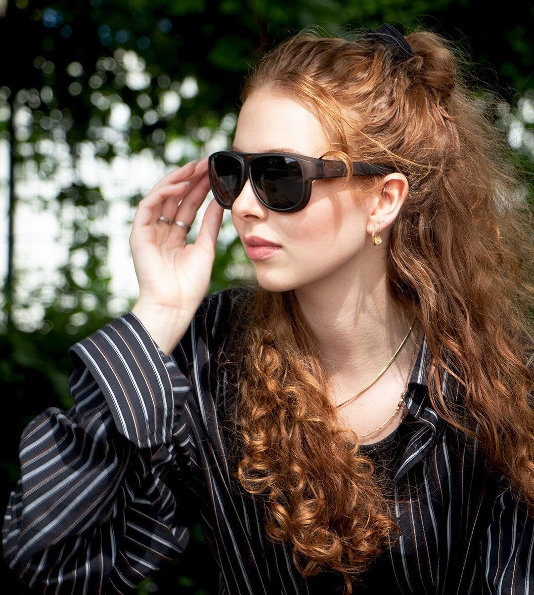 ActiveSol Pilotenbrille Überzieh-Sonnenbrille El Pavana Extra Dunkel, Kategorie 4 für Brillenträger, polarisiert