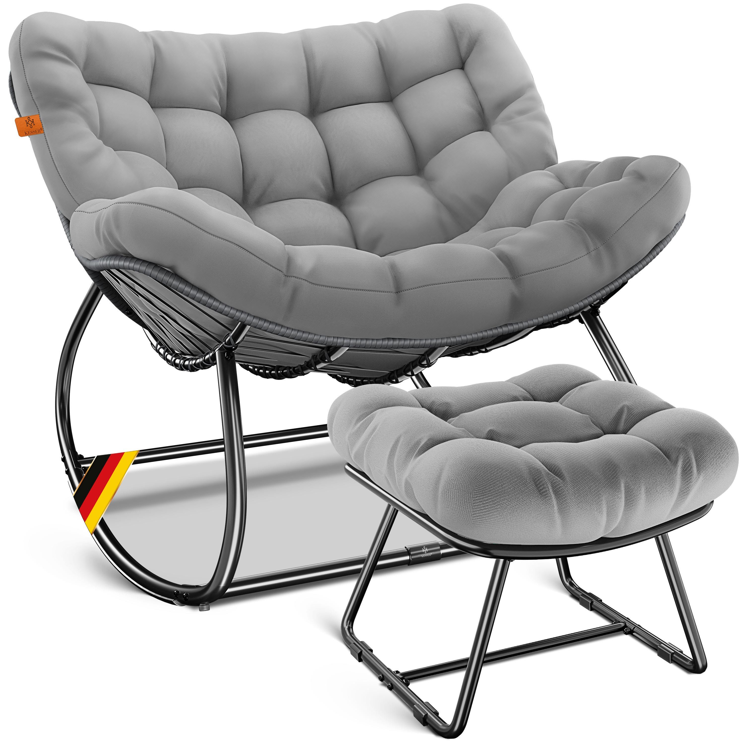 KESSER Schaukelstuhl Schaukelsessel Chillexer Pro mit Fußstütze für drinnen günstig online kaufen