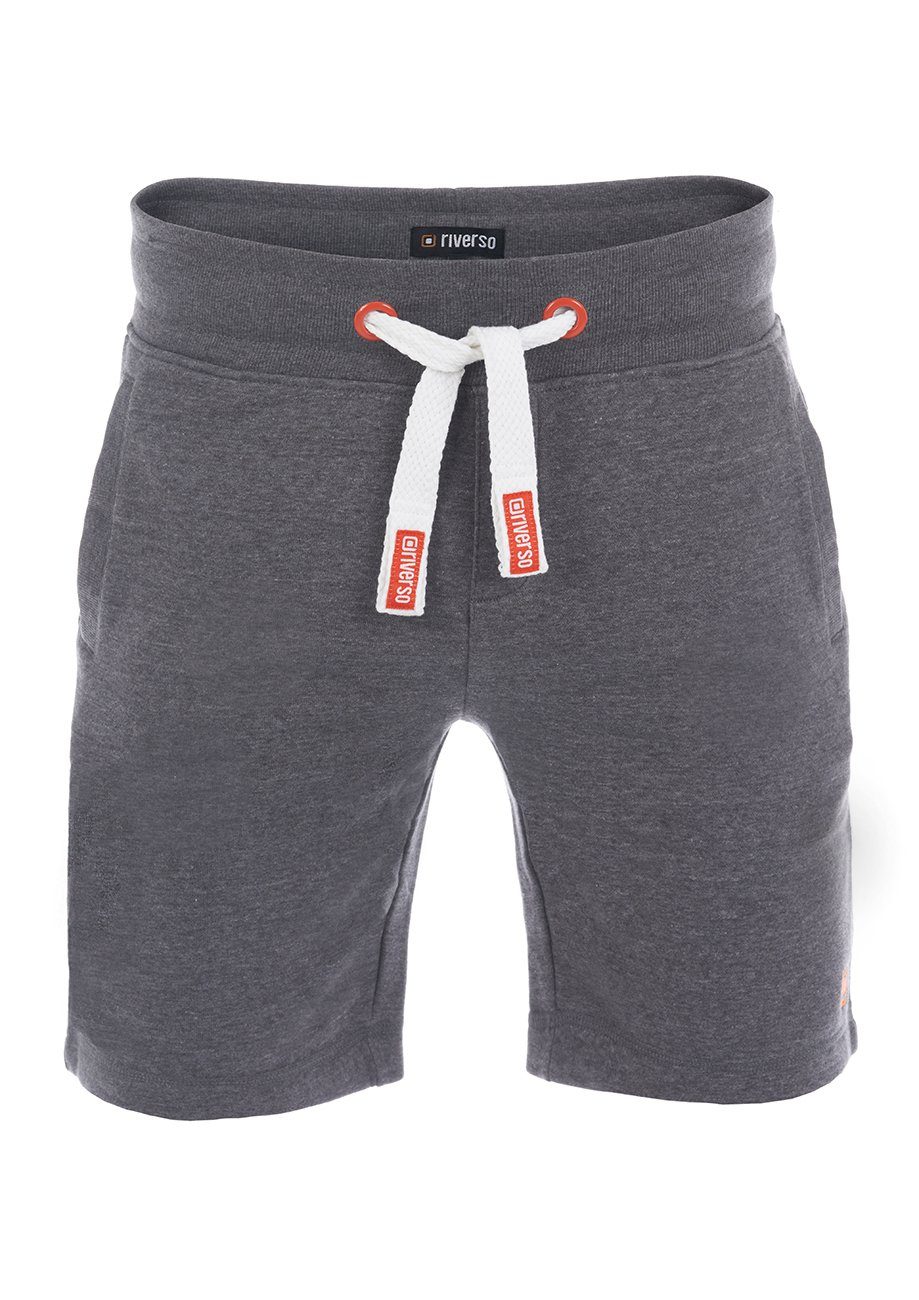 riverso Sweatshorts Herren Sportshorts RIVMoritz Regular Fit Bermudashort mit Kordelzug Middle Grey (23300)