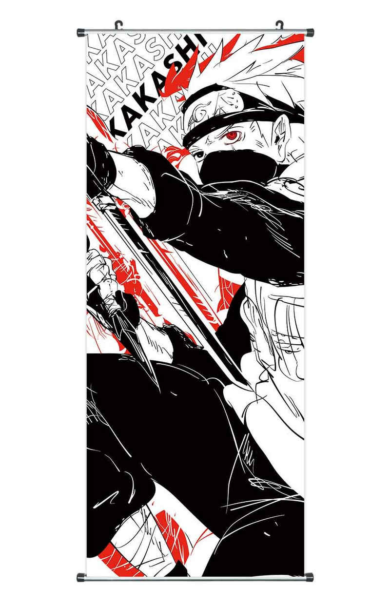 GalaxyCat Poster Großes Naruto Rollbild / Kakemono aus Stoff, Poster 100x40cm, versch, Kakashi Hatake (B), Kakashi Hatake Rollbild / Kakemono