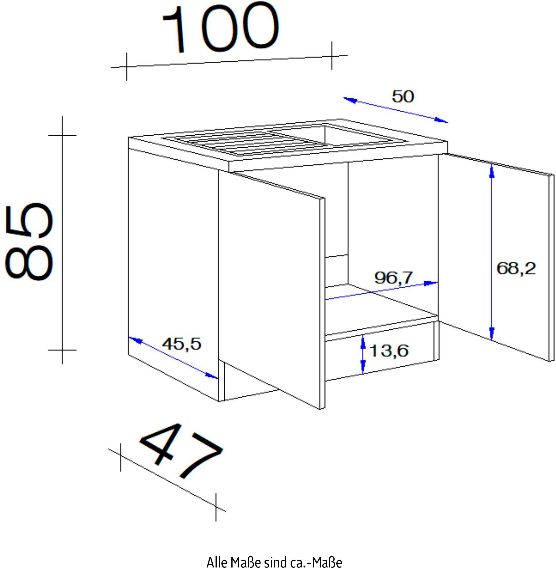 85 x Bergen Flex-Well inkl. Spülenschrank x x 100 x (B T) cm, H 50 Einbauspüle