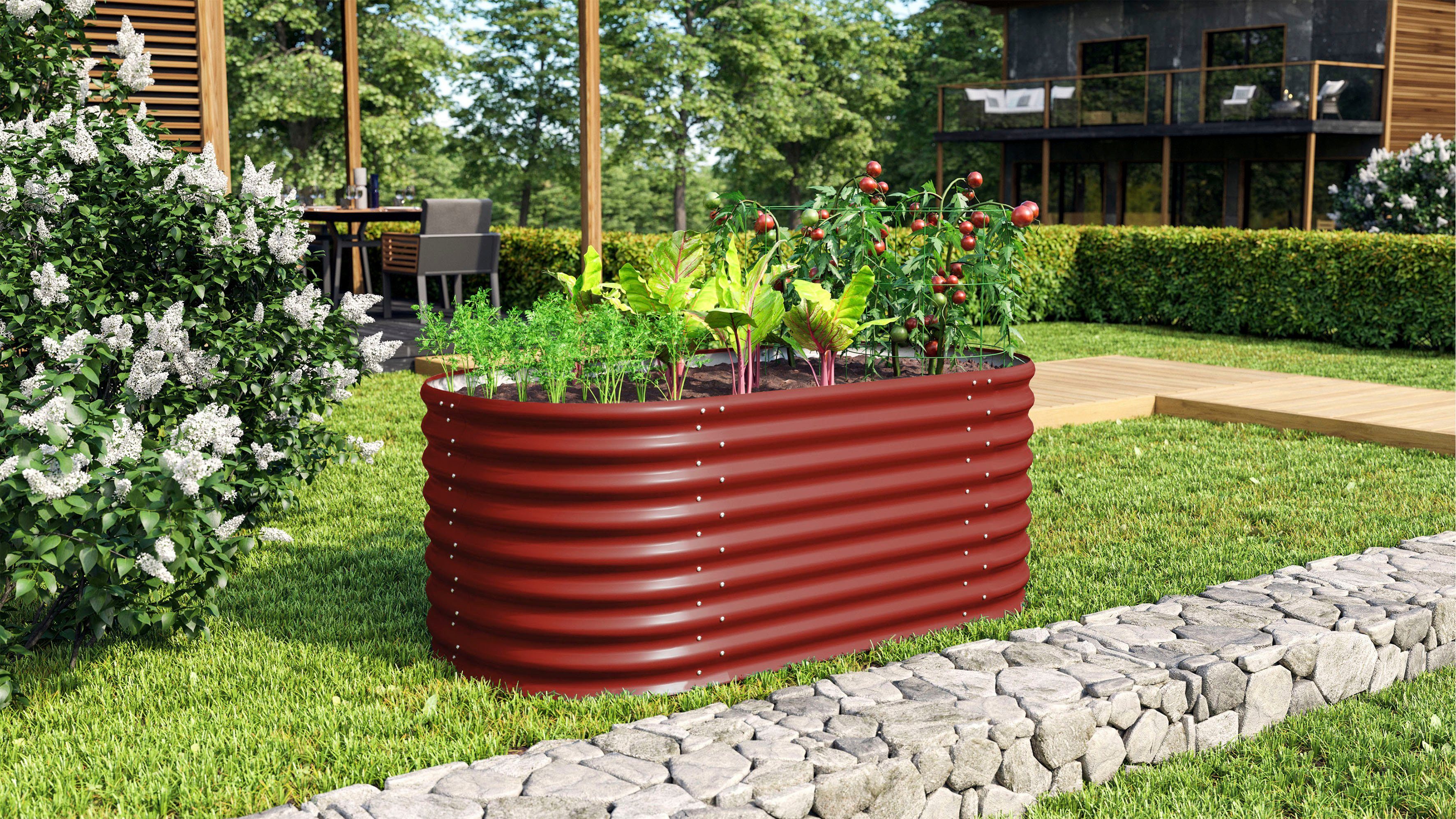 Vitavia Hochbeet Terra 630, BxTxH: 82x162x63 cm, rubin