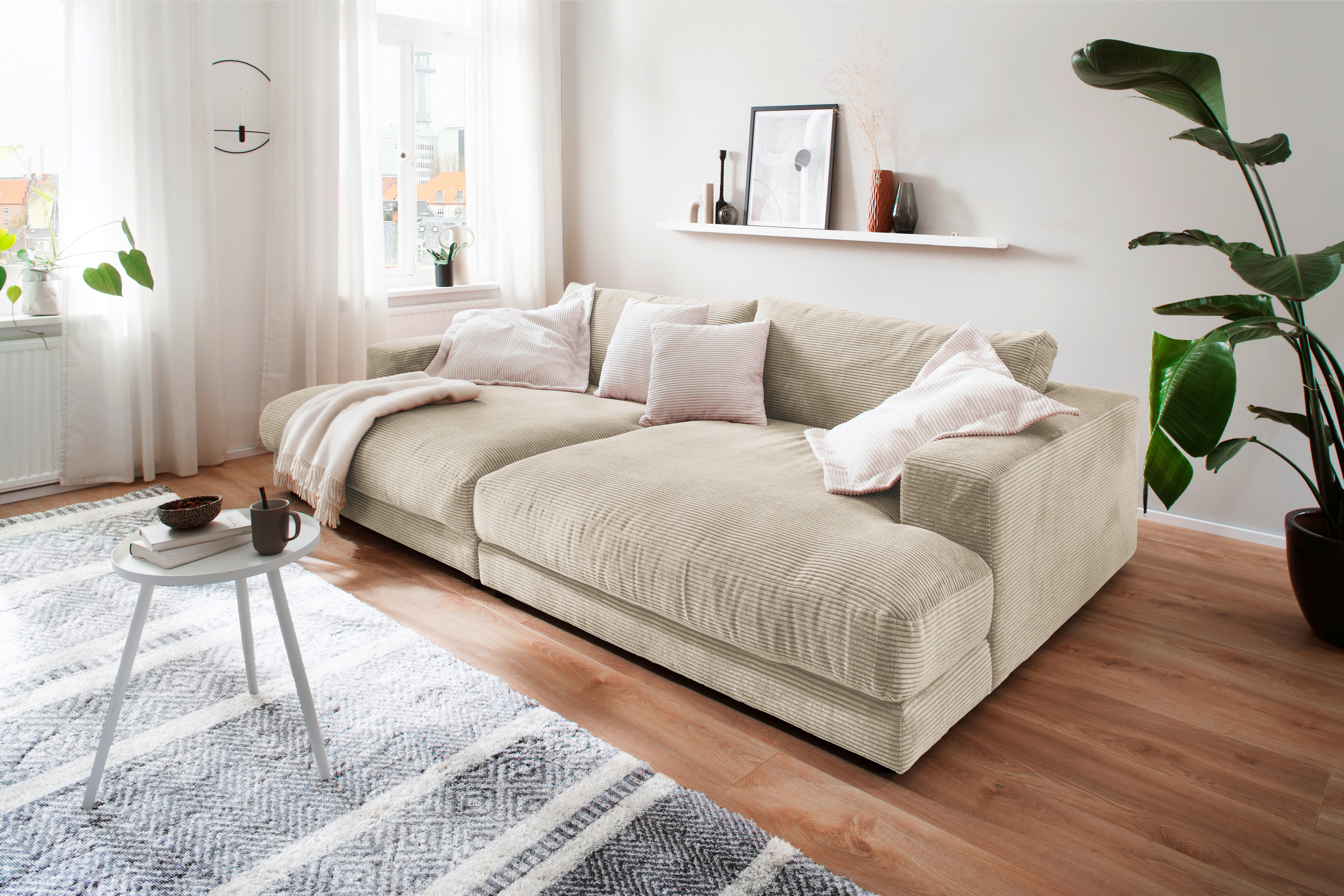 Home affaire Loungesofa Enisa, B/T/H: 290/170/85 cm, Zeitloses und stylisches Loungemöbel, Mega-Sofa, Big-Sofa XXL