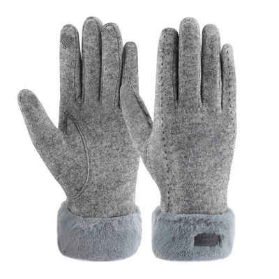 Haiaveng Reithandschuhe Damen Handschuhe Touchscreen-Handschuhe Winter Warme Plüschhandschuhe