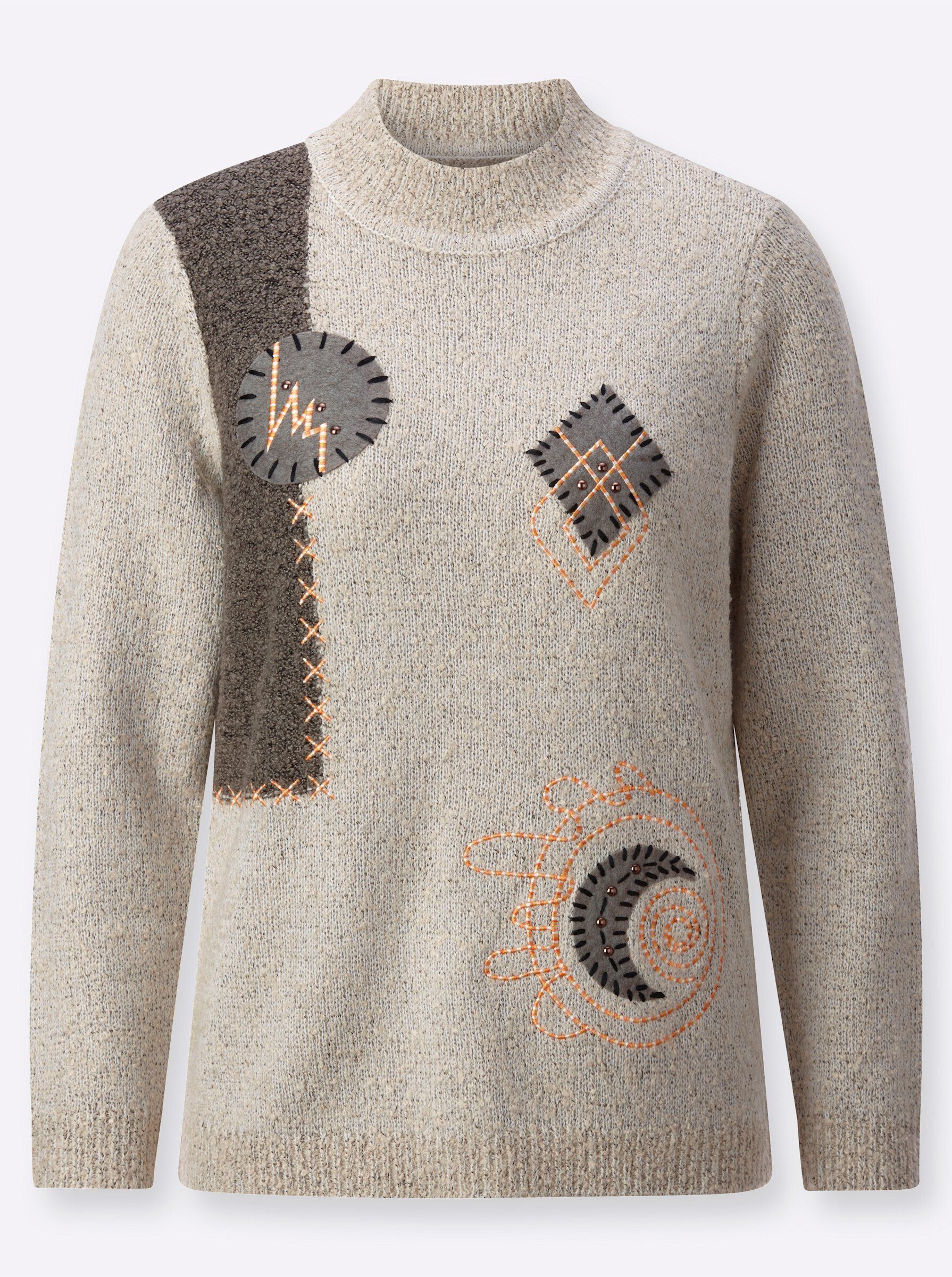 Strickpullover Pullover Langarm Bouclé