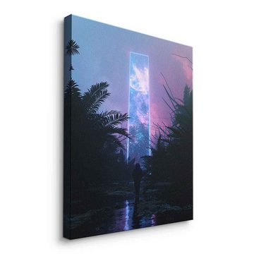 DOTCOMCANVAS® Leinwandbild Beyond The Forest, Leinwandbild Beyond The Forest grau AI KI generiert Wandbild