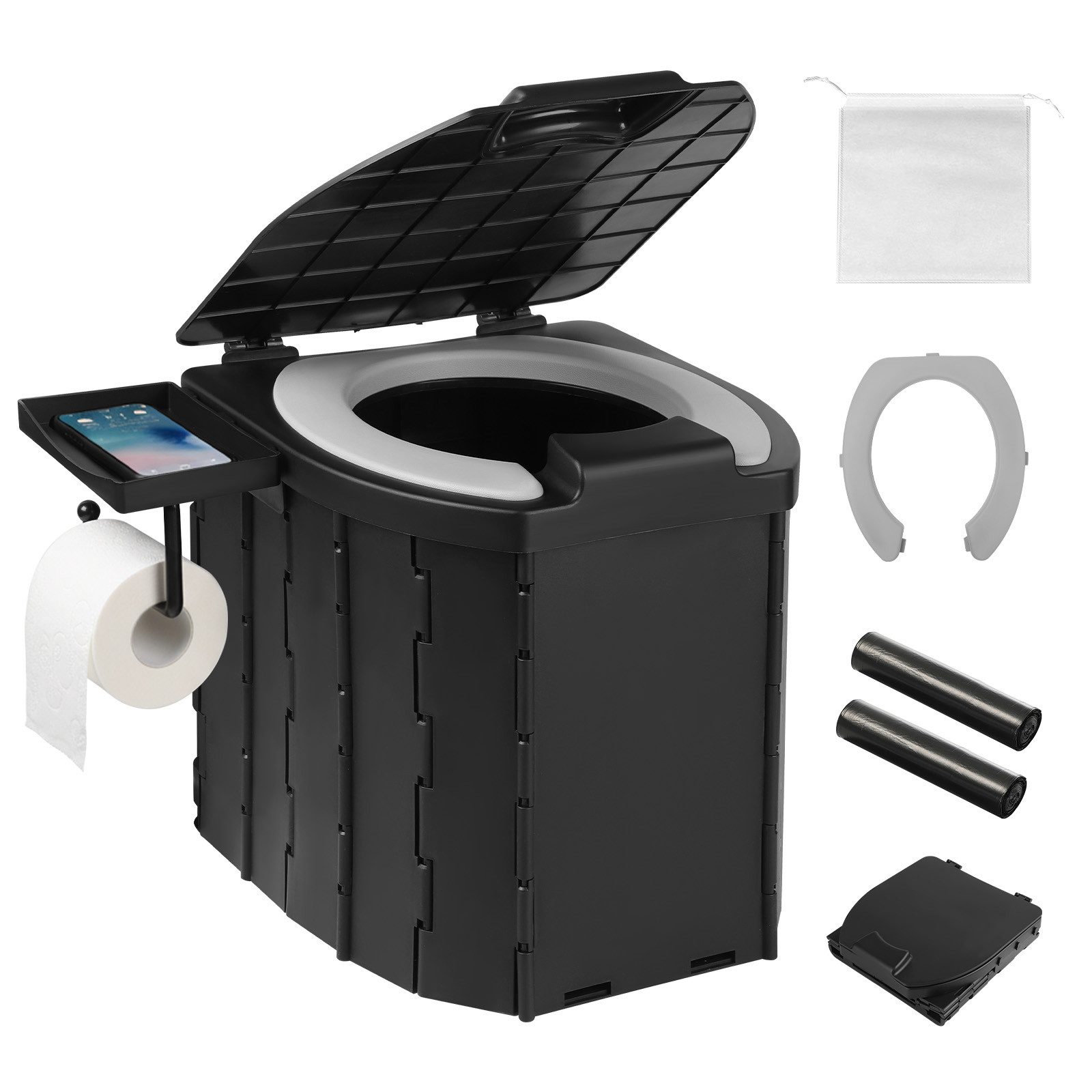 JOYOLEDER Campingtoilette Mobile Toilette, Trenntoilette, Tragbare Toilette für Draußen, (oder Drinnen, inkl. Abfallbeutel, faltbares Töpfchen für Autocamping)