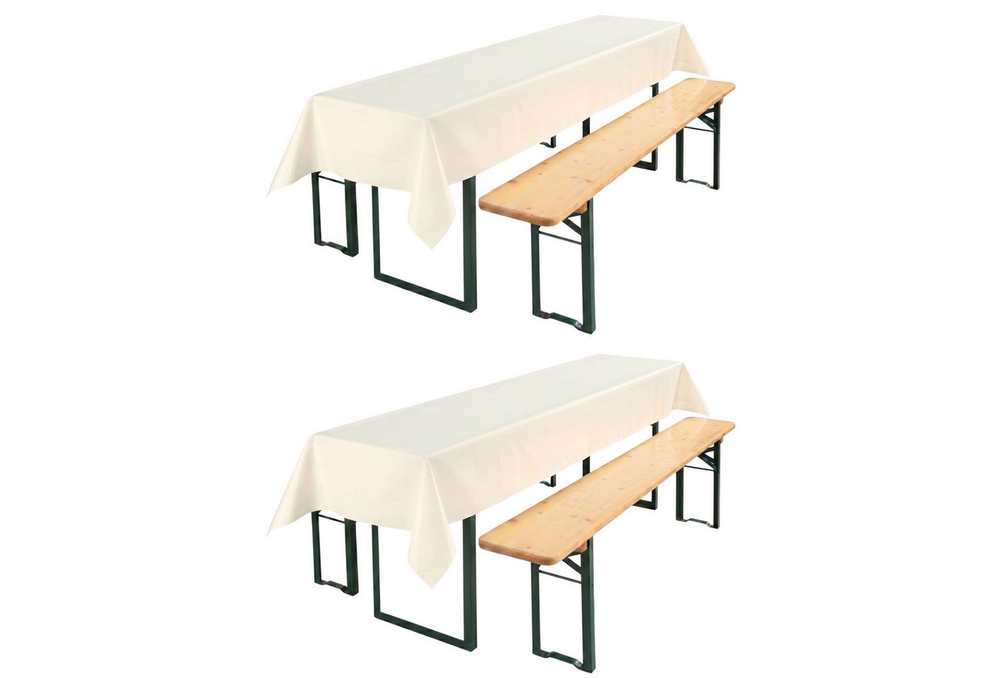 Beautex Tischdecke, Partytischdecke, für Biertischgarnituren, 100x250cm, viele Farben (2-tlg), wasserabweisend, abwaschbar, lebensmittelecht, strapazierfähig