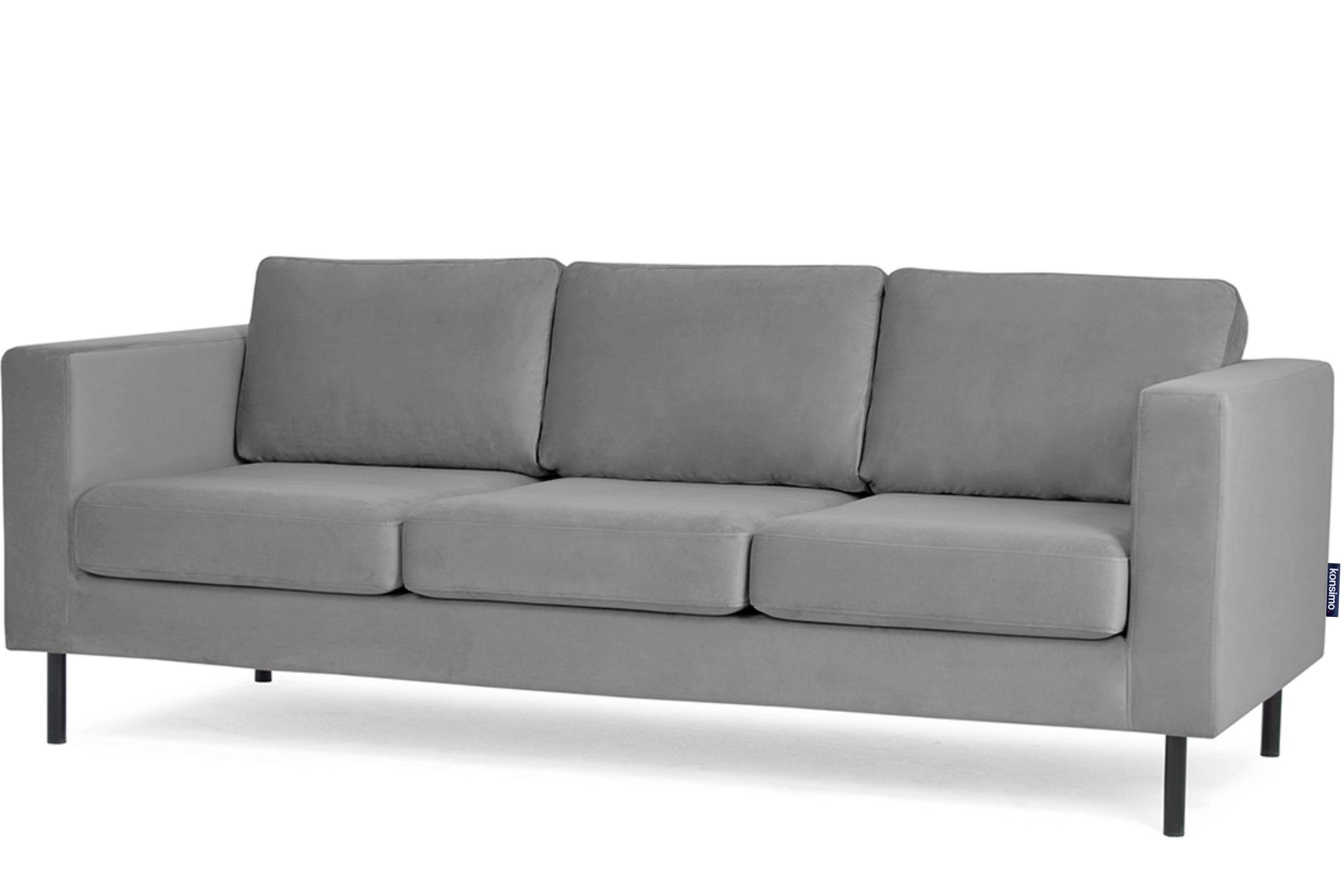Konsimo grau Design Personen, | Beine, grau universelles hohe Sofa grau | 3-Sitzer TOZZI 3