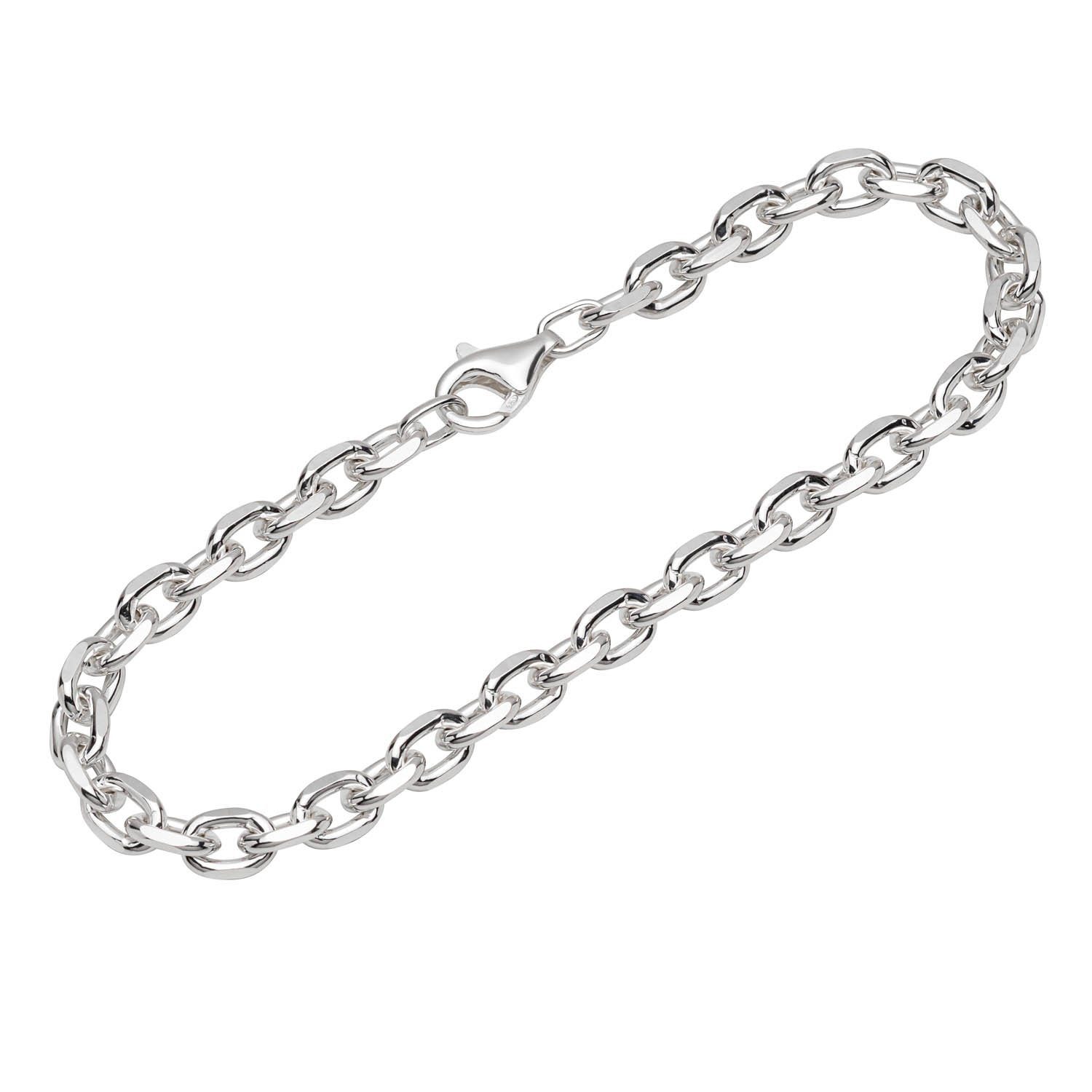 NKlaus Silberarmband Armband 925 Sterling Silber 22cm Ankerkette 4 fach (1 Stück), Made in Germany