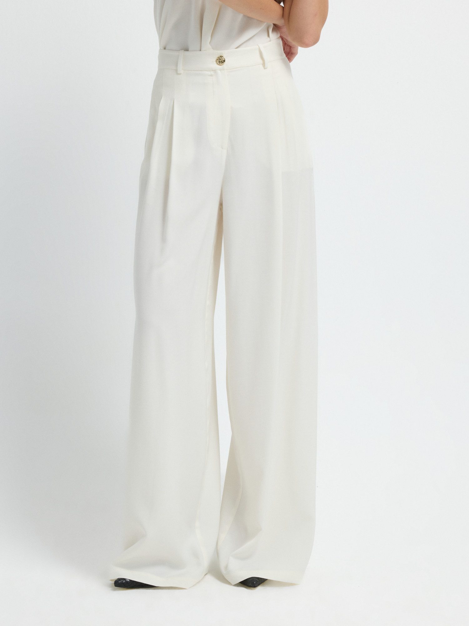 adL Anzughose Bundfaltenhose mit weitem Bein