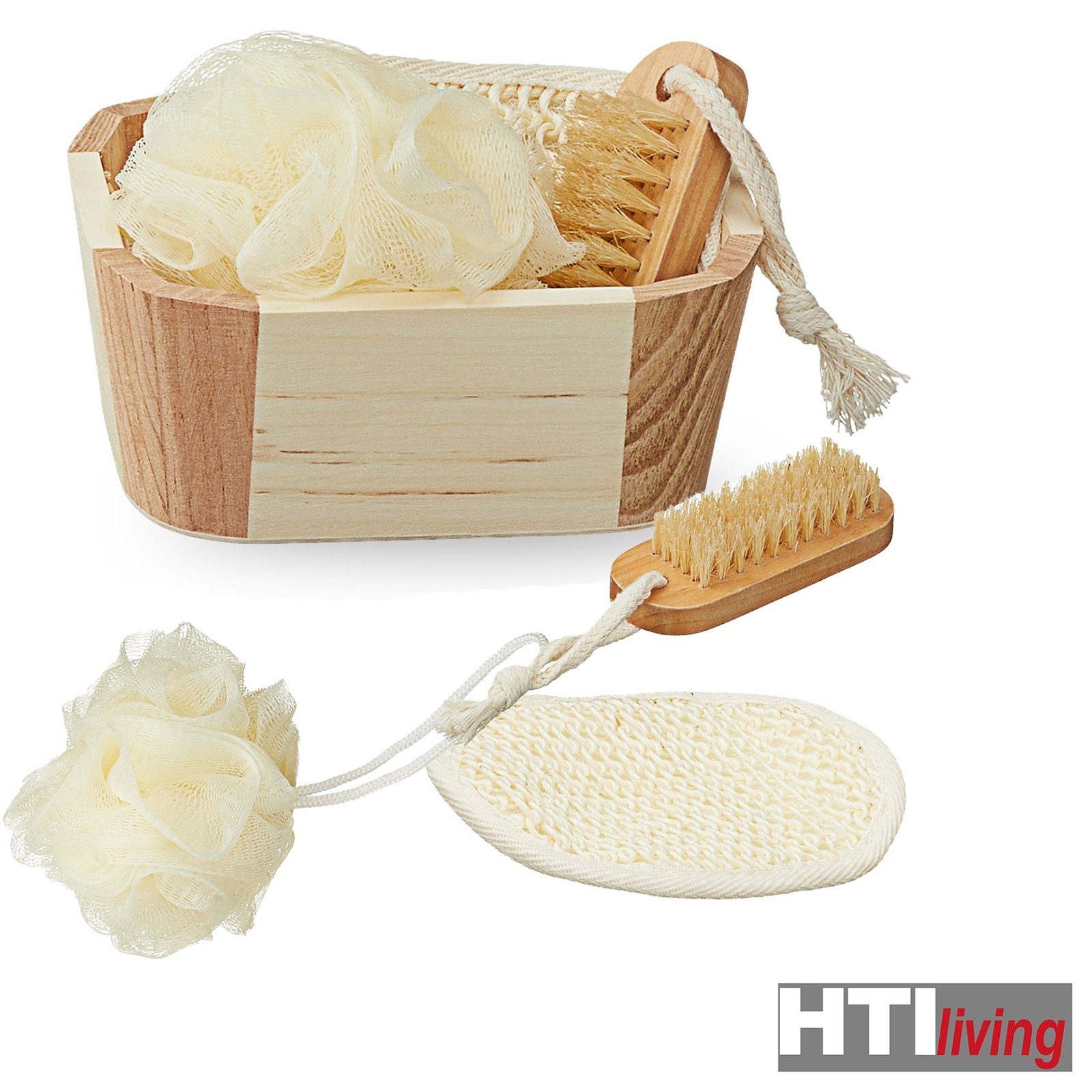 HTI-Living Holzkiste Badeset, klein mit Holzkorb günstig online kaufen