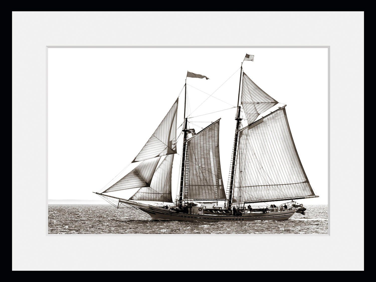 queence Bild Jan, Meer, Meer Bilder, Schiffe, Seebilder, Seelandschaft, Sport, historische Ereignisse (1 St), HD Premium Poster-Druck inkl. Holzrahmen