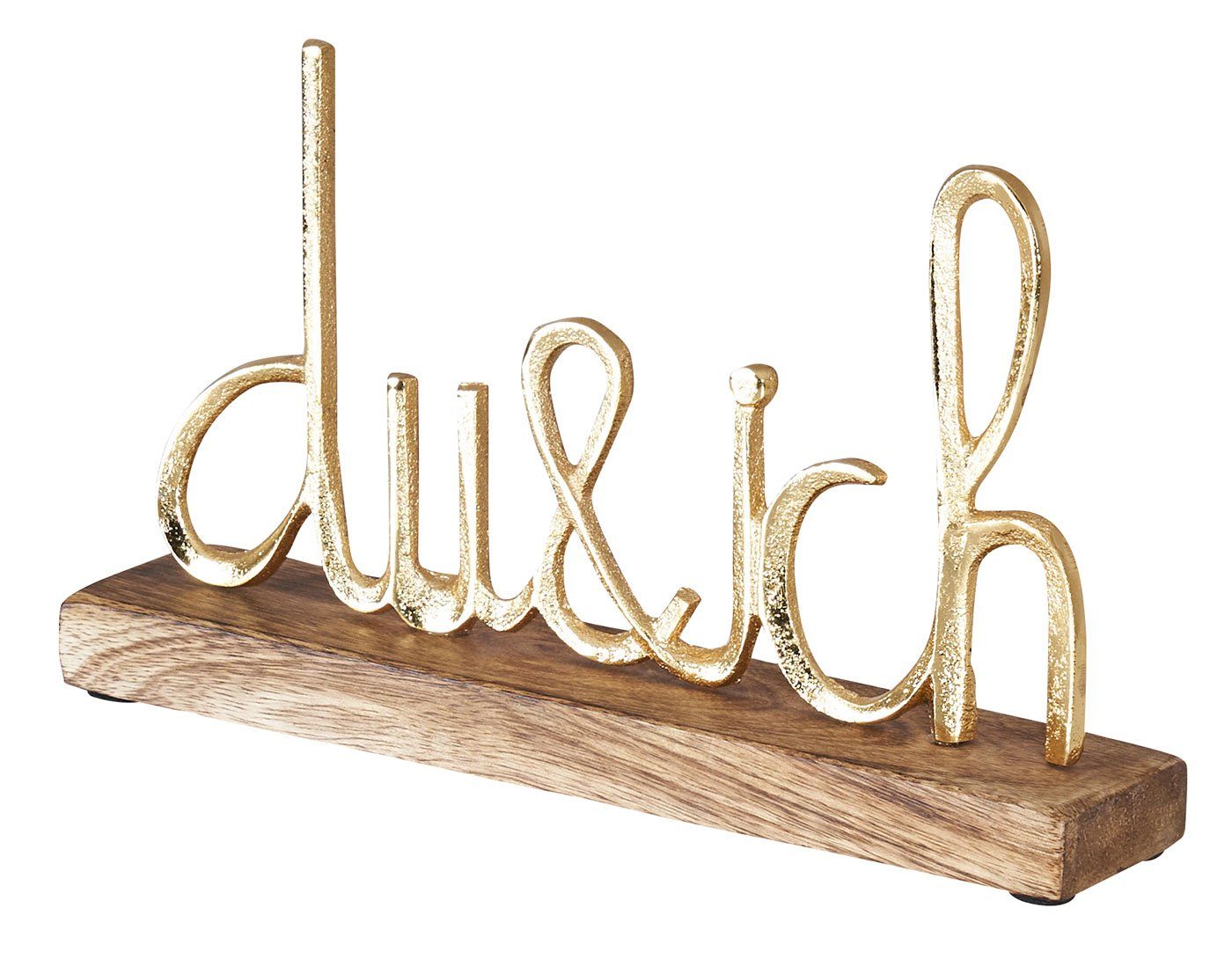 Schriftzug Du Levandeo® Geschenk Gold Deko-Schriftzug, Holz Und Tischdeko Mango L25cm Ich