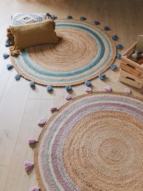 Kinderteppich Lovis, benuta, rund, Höhe: 5 mm, Kunstfaser, Berber, Ethno-Style, Wohnzimmer