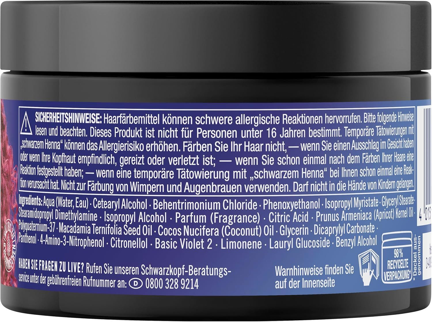 Schwarzkopf Haarmaske 1x Schwarzkopf Live Colour and Care Haarmaske Pink 150ml, 1-tlg., temporäre Haarfarbe für Farb-Boost & intensive Pflege in nur 5 Minuten
