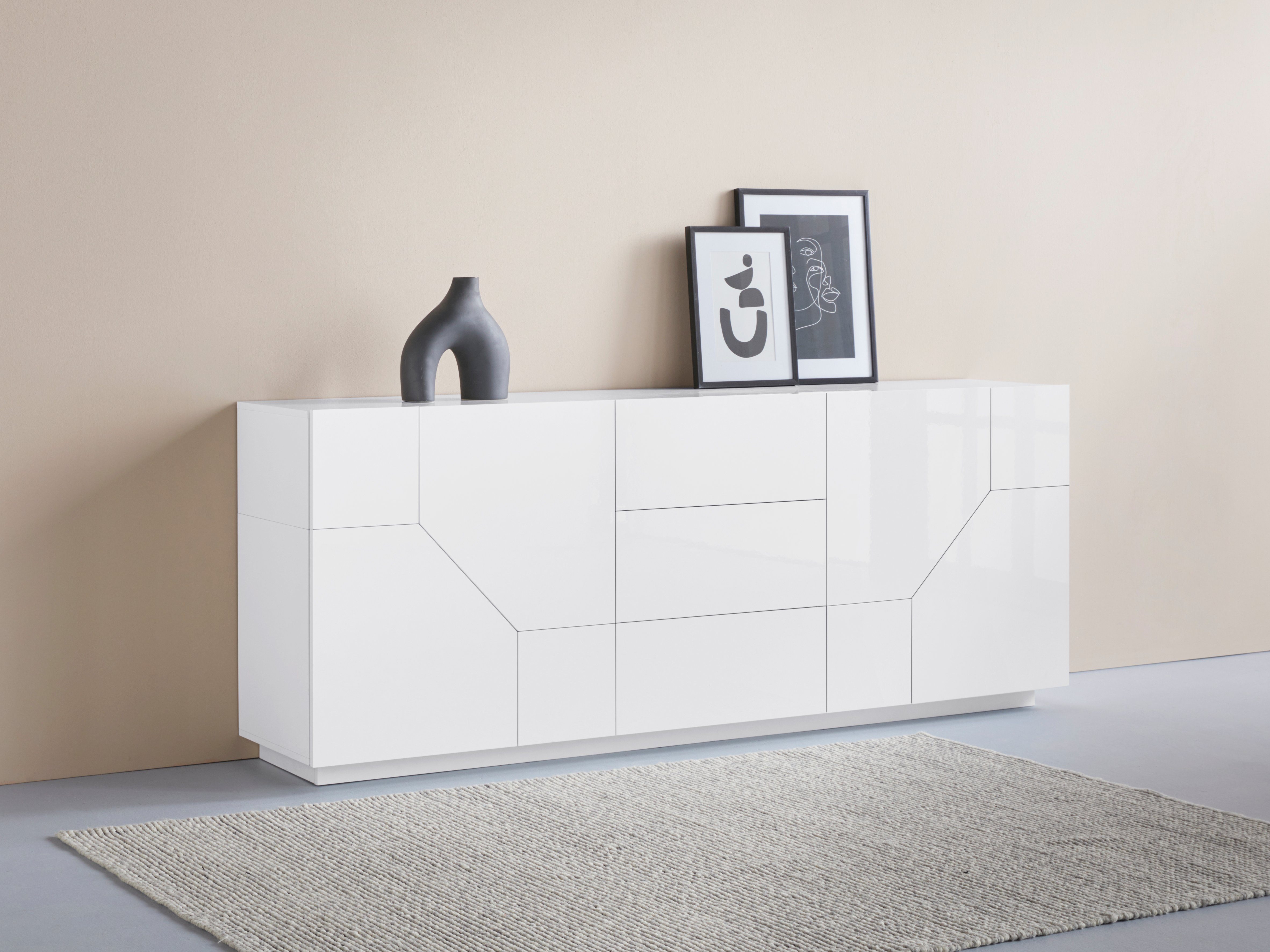 Sideboard ALIEN-Kommode, Schrank, Anrichte mit 4 Türen und 3 Schubkästen