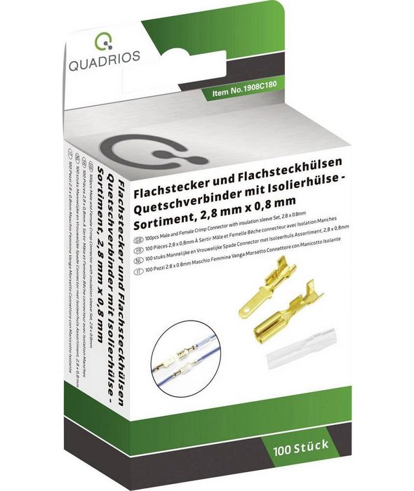 Quadrios Ringkabelschuh Quadrios 1908C180 Quetschverbinder-Sortiment 1.50 mm² 0.50 mm² Messing 1908C180