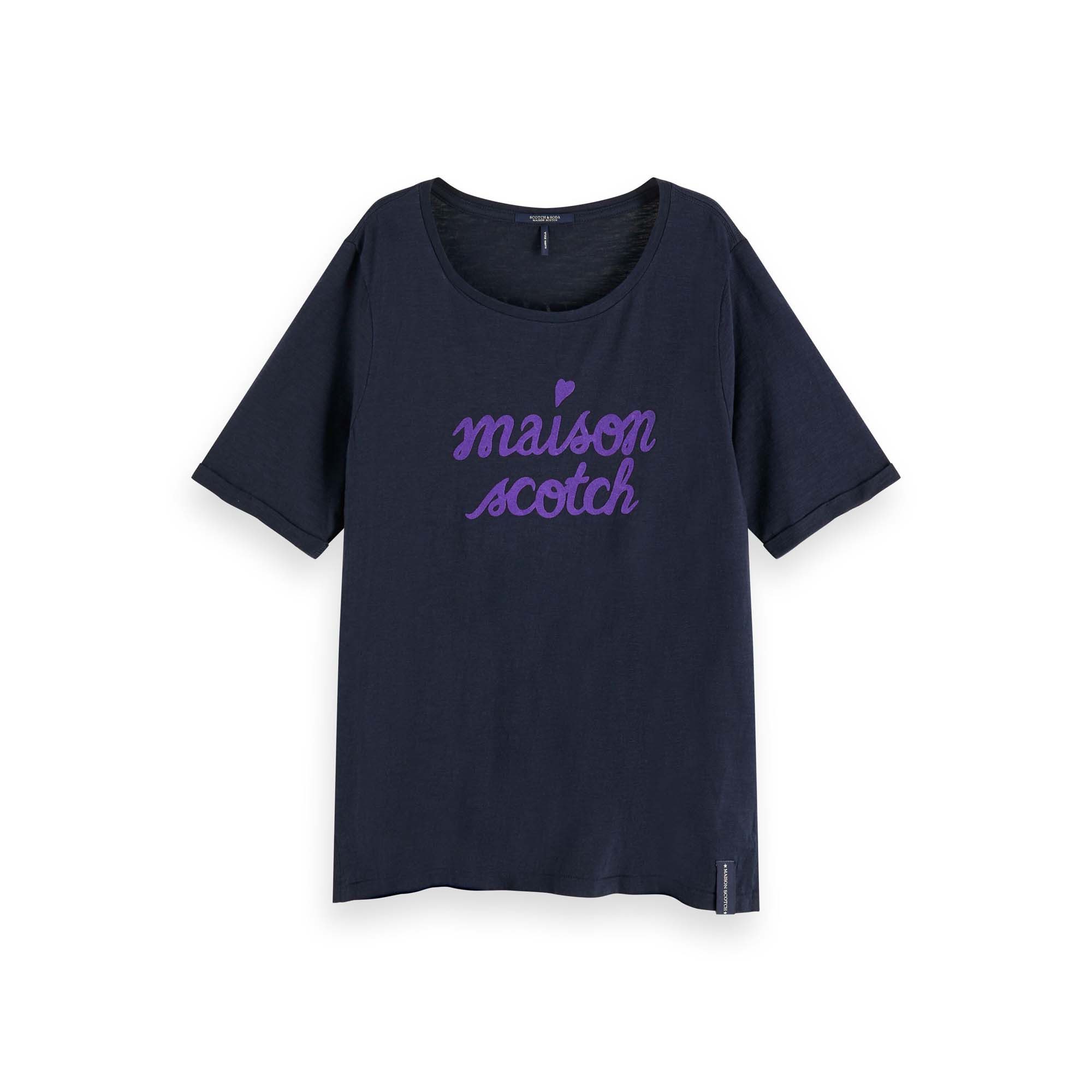 T-Shirt Maison Scotch Damen T-Shirt Relaxed Fit Artwork Tee 156208