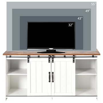 REDOM TV-Schrank Kommode Fernsehschrank Sideboard Küchenschrank Beistellschrank (120x40x60.5cm, Beistellschrank TV-Ständer 2 Schiebetüren verstellbare Ablage)