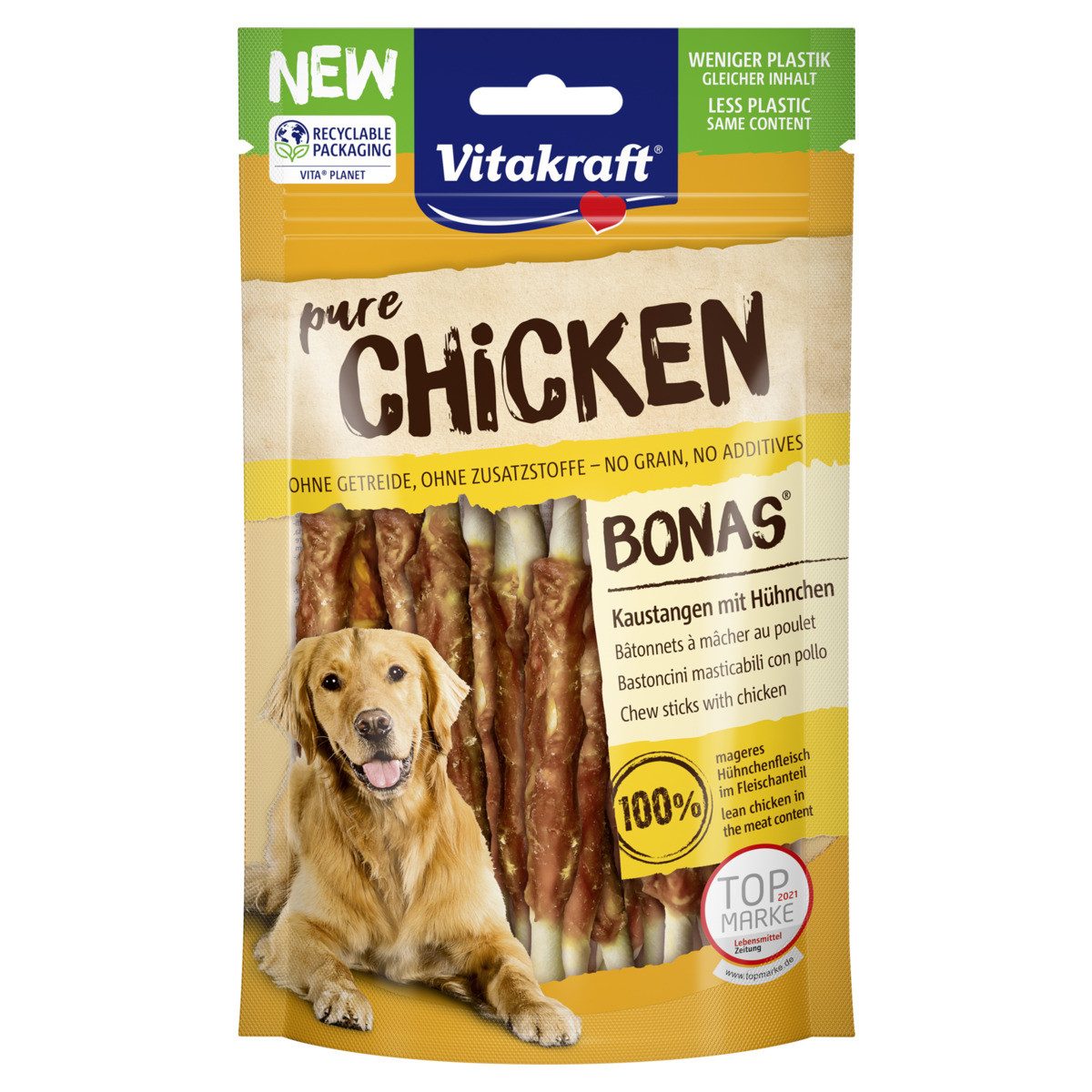 Vitakraft Chicken Bonas Kaustangen Huhn 80 g, Snack für: Hund von Vitakraft