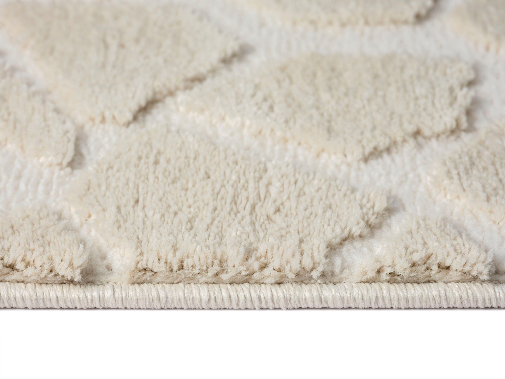 Teppich Scandi-Look mit Fransen, in mm, Höhe: 19 Home cream Woll-Look, affaire, rechteckig, Qualität, Stein-Optik, Boho, »Geron« dichte