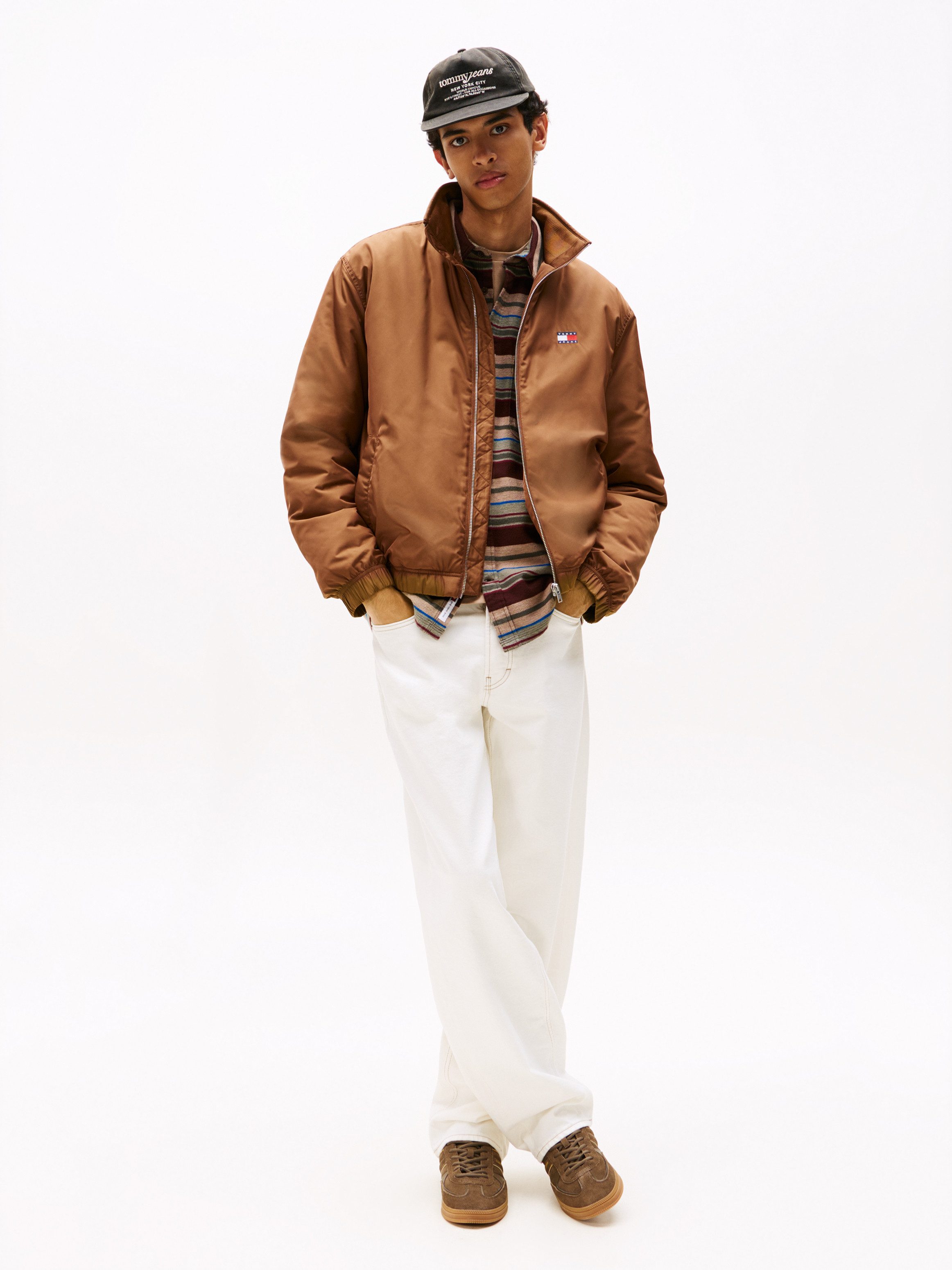 Tommy Jeans Blouson TJM ESSENTIAL PADDED JACKET EXT Freizeitjacke, Übergangsjacke glänzend, Stretchbündchen, Stehkragen