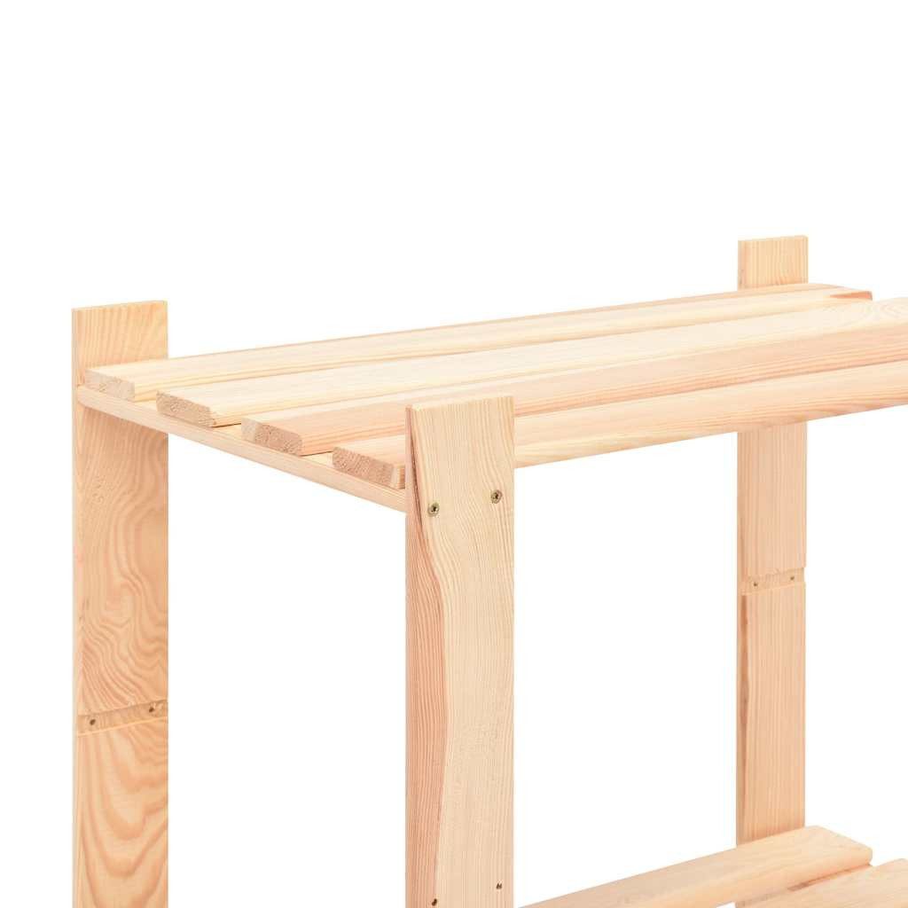 vidaXL Schwerlastregal Lagerregale 5 Böden 2 Stk. 80×38×170cm Kiefer Massivholz 250kg, 2-tlg., 2x Kiefer Massiv Lagerregal 5 Böden 250kg Kellerregal Holzregal R – Bild 5 von 5