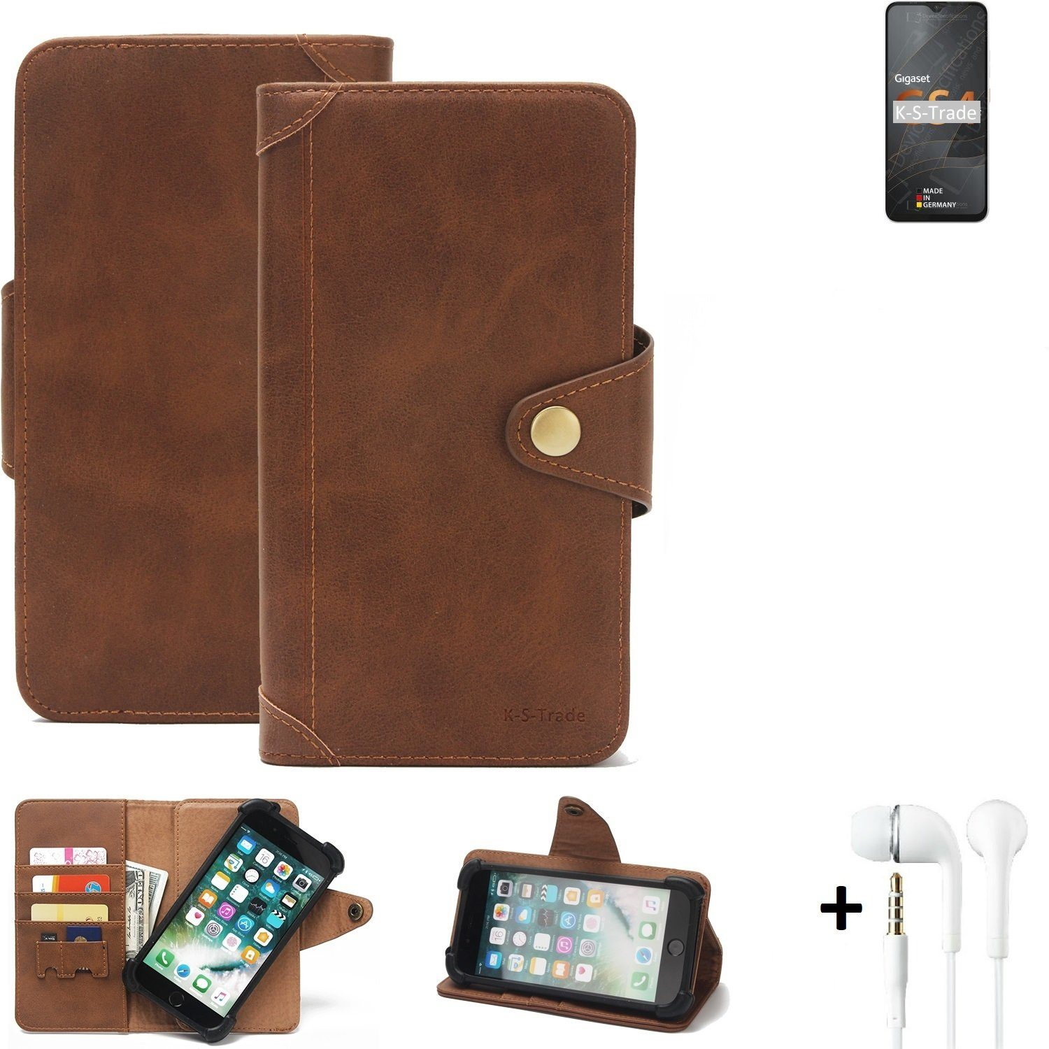 K-S-Trade Handyhülle für Gigaset GS4, Handyhülle Schutzhülle Walletcase Bookstyle Schutz Case Hülle