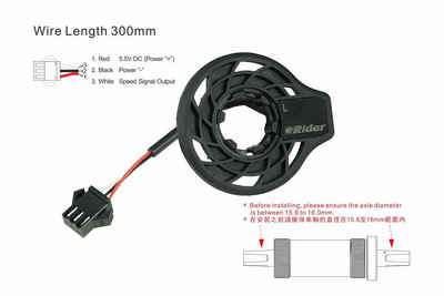 PowerSmart Fahrrad-Montageständer ERS-ES01L.N300 (Geschwindigkeitssensor für Elektrofahrräder, mit 300mm Kabel)