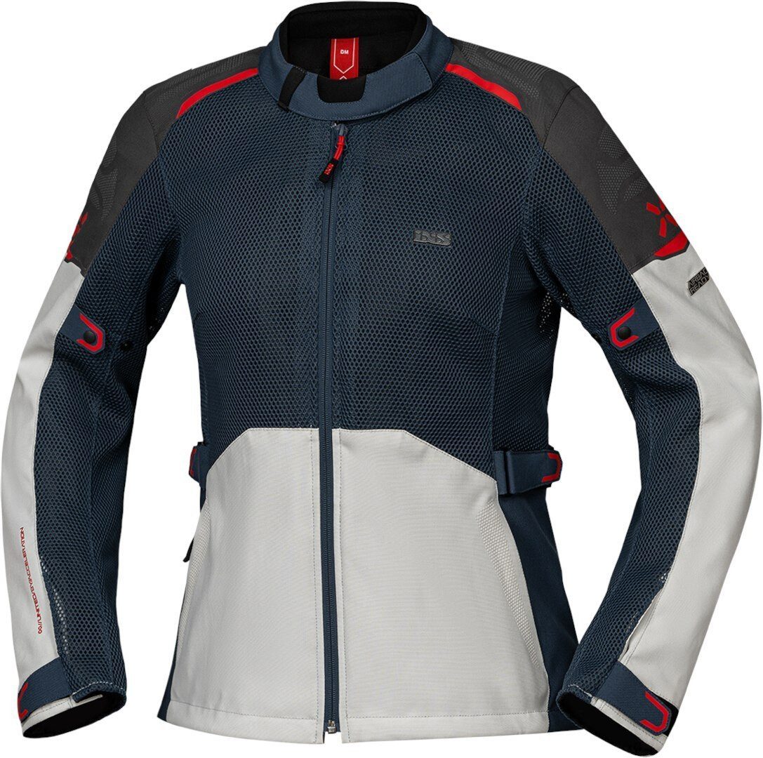 IXS Motorradjacke Tourster-Big Air 1.0 Mesh Damen Motorrad Textiljacke Atmungsaktiv protektoren reflektierende robust reißverschluss