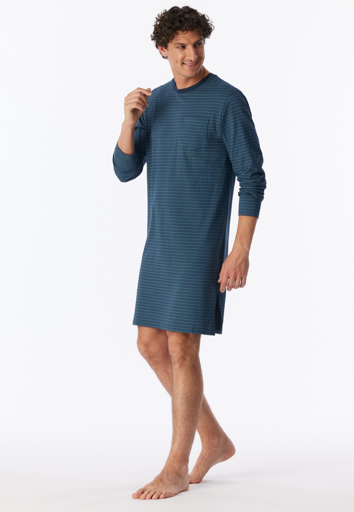 Schiesser Nachthemd "Comfort Essentials" mit dezentem Allover-Muster