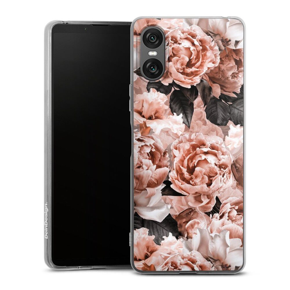 DeinDesign Handyhülle Vintage Blume Rose Vintage Flower Wallpaper, Sony Xperia 10 VI Silikon Hülle Bumper Case Handy Schutzhülle