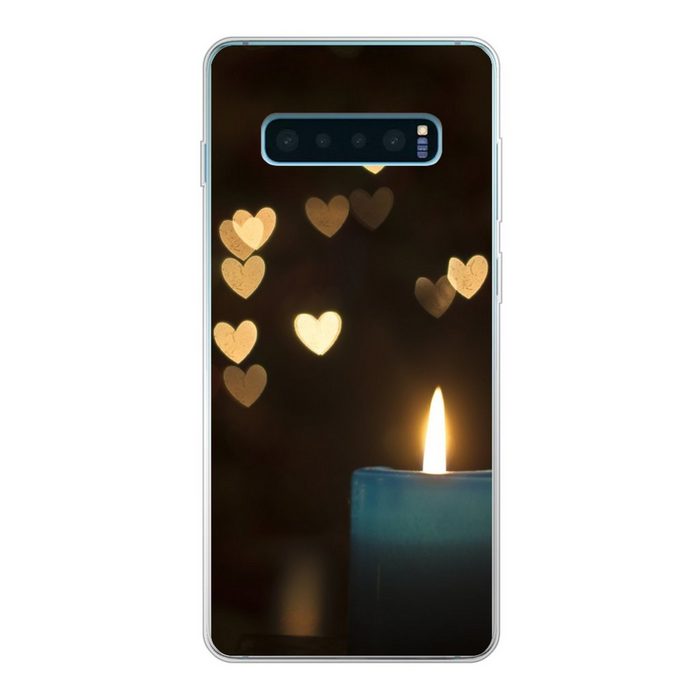 MuchoWow Handyhülle Kerze - Licht - Herz - Abstrakt Phone Case Handyhülle Samsung Galaxy S10 Lite Silikon Schutzhülle