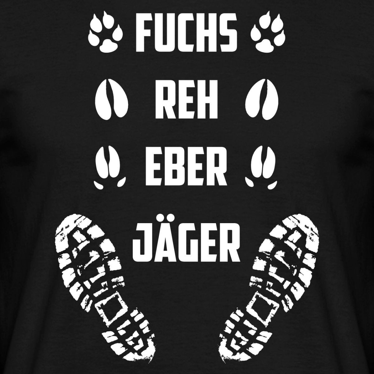 Spreadshirt T-Shirt Fährte Wald, Fuchs, Reh, Eber Und Jäger Männer T-Shirt (1-tlg)