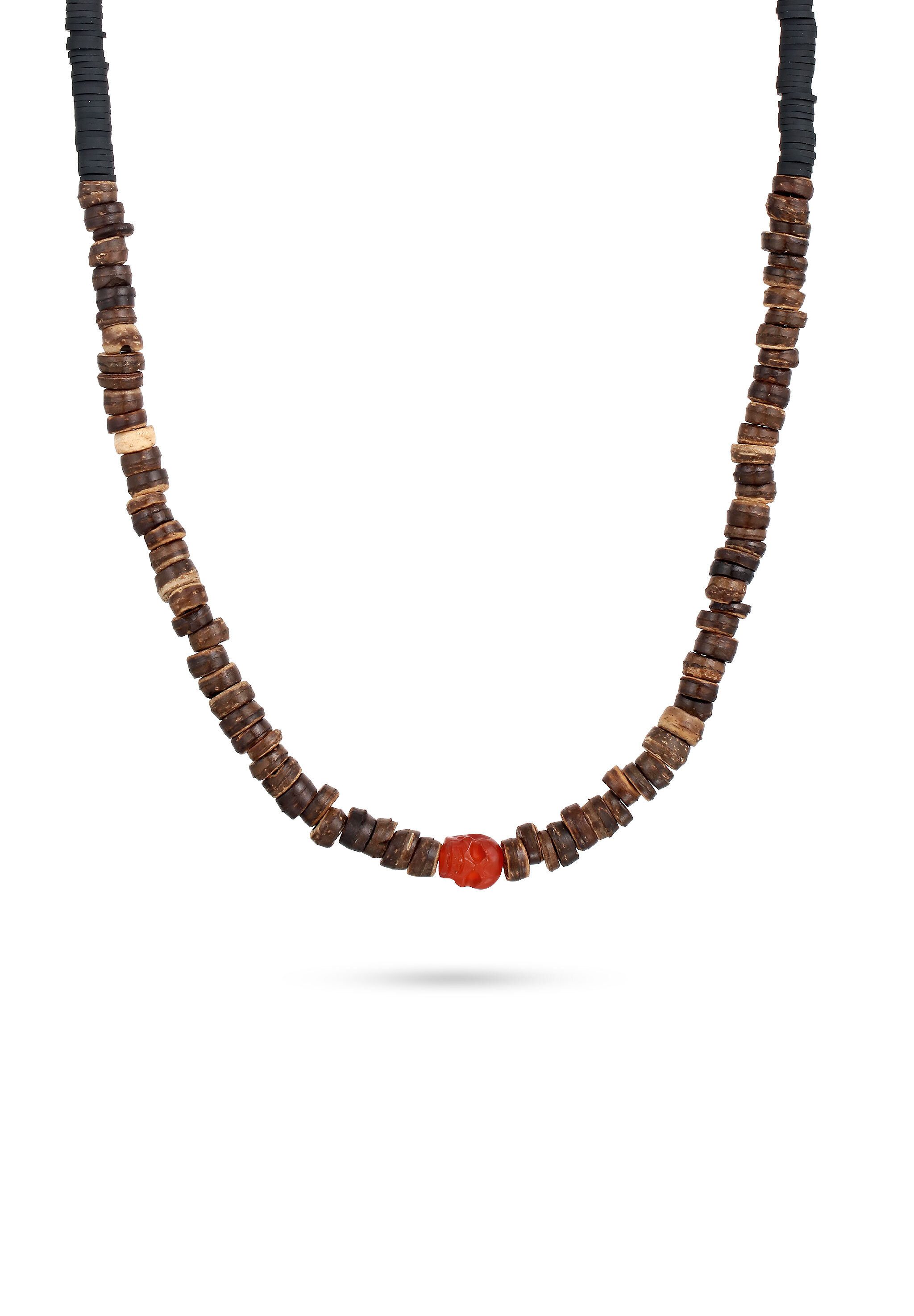 Silberkette Cornelian Rot Heishi Perlen 925 Sterling Silber