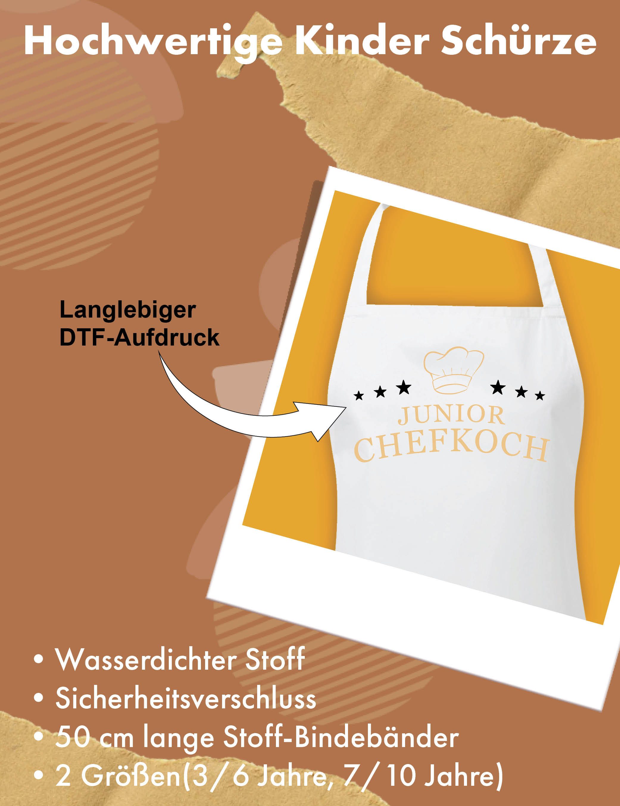 Youth Designz Kochschürze Kinder Schürze Junior Chefkoch Print Grillschürze Statement Geschenk, mit lustigem Spruch & Logo Aufdruck für Jungen & Mädchen