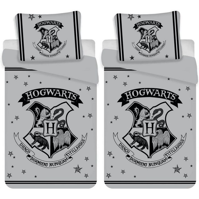Bettwäsche Harry Potter - Hogwarts - 2 x Bettwäsche-Set 135x200 & 80x80 Harry Potter Baumwolle 100% Baumwolle