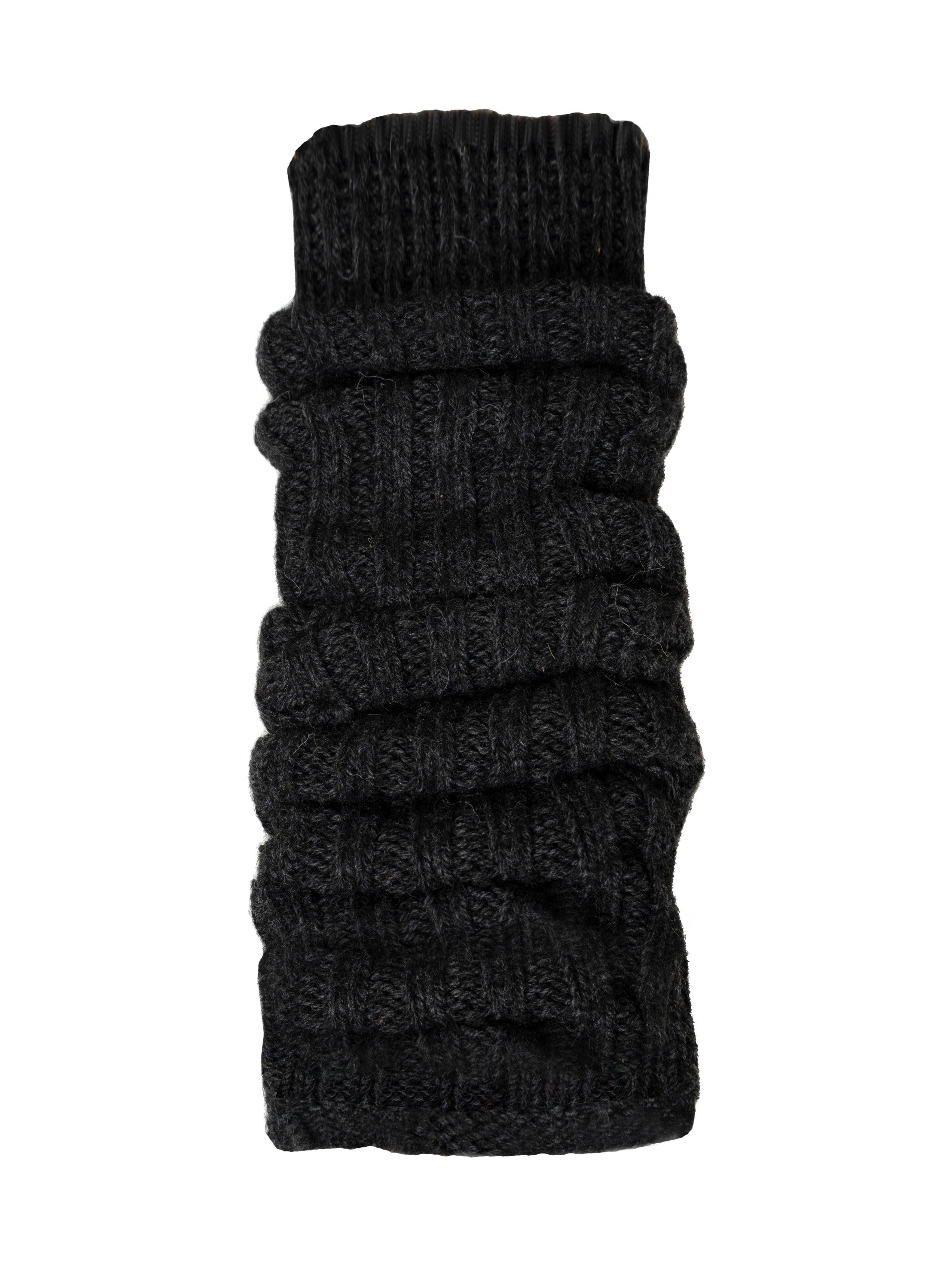 HomeOfSocks Гетри Alpaka Гетри Damen aus Wolle Grobstrick Leg Warmer Hoher Tragekomfort dank Gummibund Höhe verstellbar