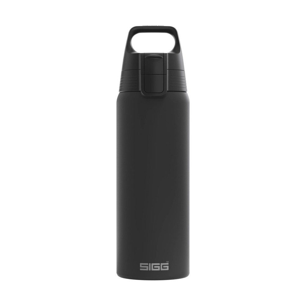 Sigg Trinkflasche Trinkflasche 1,0 l Shield One Black, Trinkflasche, Ø8cm, Edelstahl 18/8, schwarz